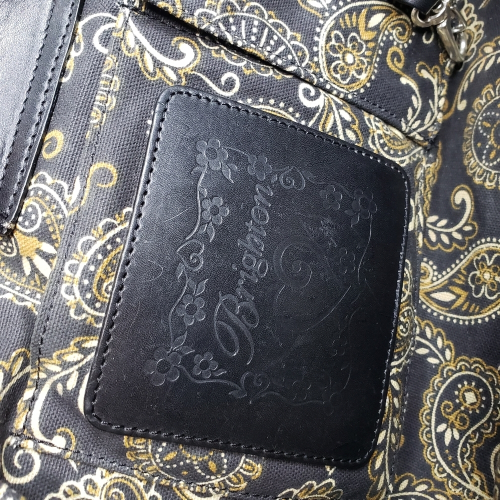 Brighton Black Tan Woven Tote - Picture 14 of 14